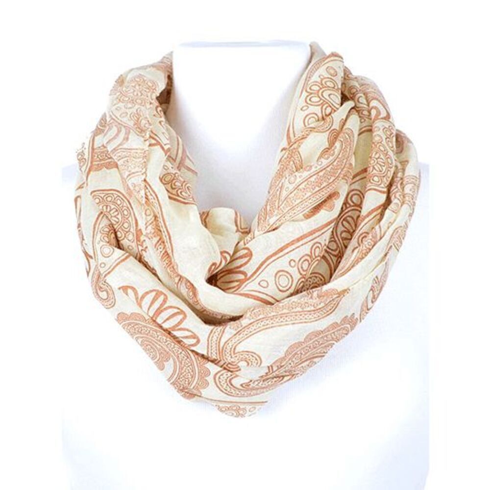 Tanish Yellow Brown Filigree Scarf